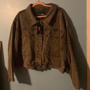Grey plus denim jacket